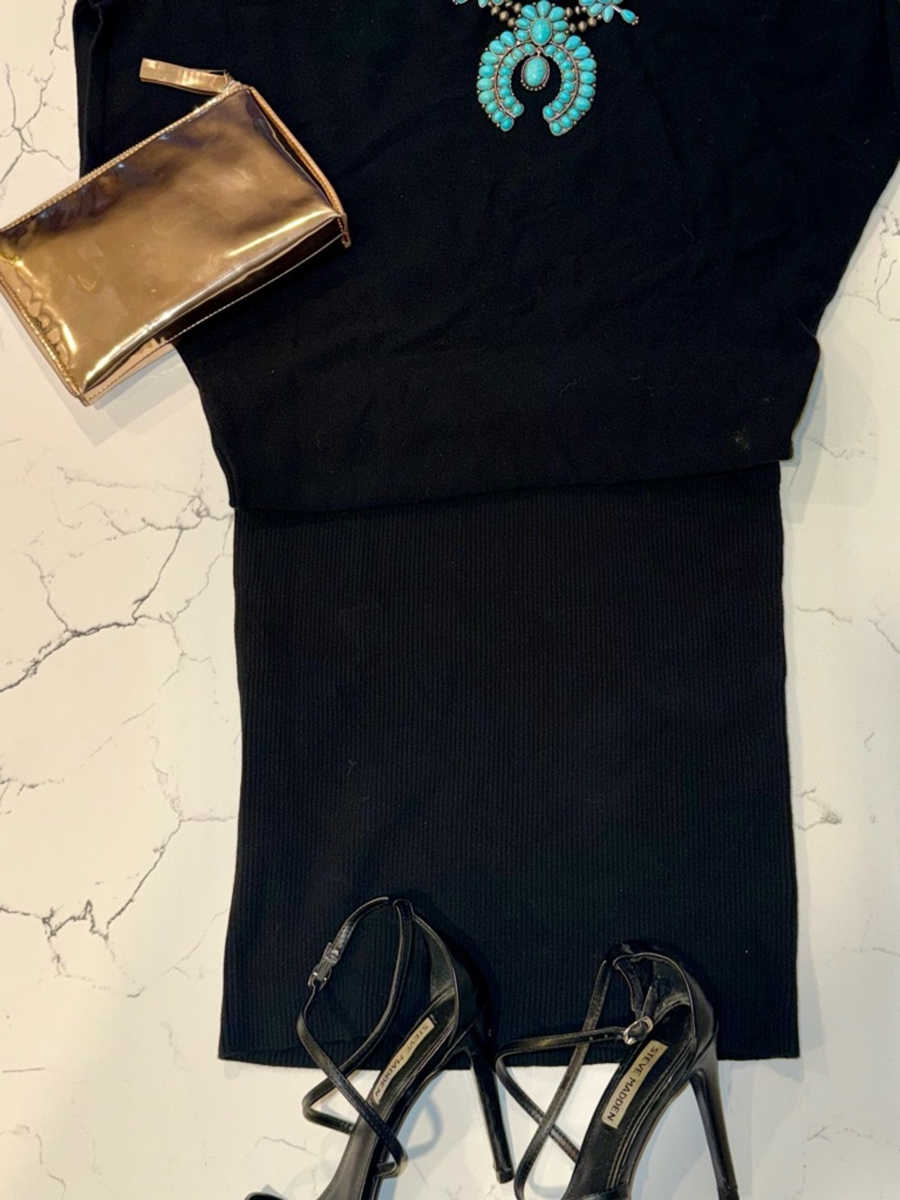 Banana Republic Black Ribbed Knit Dress